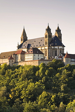 Grosscomburg or Comburg, Benedictine monastery near Schwaebisch Hall, Hohenlohe, Baden-Wuerttemberg, Germany, Europe