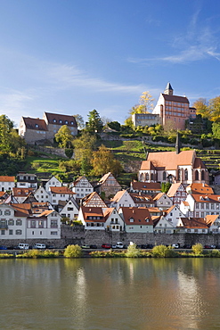 Hirschhorn am Neckar, Neckar River, Baden-Wuerttemberg, Germany, Europe