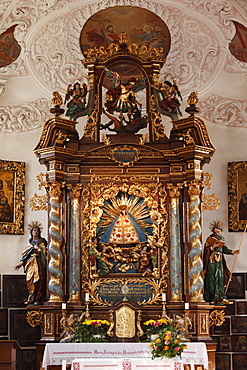 Altar in the Pilgrimage Church of Maria Gern in Berchtesgaden, Berchtesgadener Land, Upper Bavaria, Bavaria, Germany, Europe