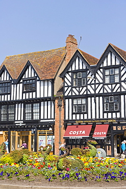 Half-timbered house, coffee house, Bridge Street, Stratford-upon-Avon, Warwickshire, England, United Kingdom, Europe