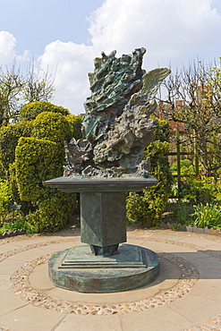 Sculpture in the Great Garden Of New Place, Chapel Lane, Stratford-upon-Avon, Warwickshire, England, United Kingdom, Europe
