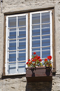 Window over Zviedru varti, Swedish gate, Troksnu iela, Troksnu Steet, old town, Vecriga, Riga, Latvia, Northern Europe