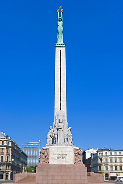 Brivibas Piemineklis, The Freedom Monument, by Karlis Zale, Brivibas Bulvaris, Brivibas Boulevard, Riga, Latvia, Northern Europe