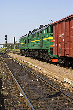 Diesel engine, Railway Station Rezekne II, Jupatovkas iela, Jupatovkas Street, Rezekne, Latgale, Latvia, Northern Europe