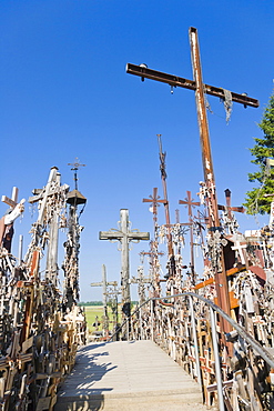 Kriziu kalnas, The Hill of Crosses, a site of pilgrimage, 12 km north of the city of Siauliai, Lithuania, Northern Europe