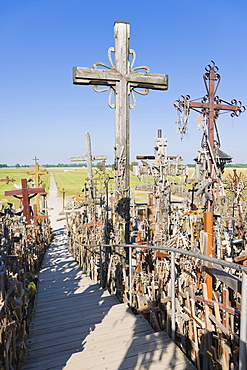 Kriziu kalnas, The Hill of Crosses, a site of pilgrimage, 12 km north of the city of Siauliai, Lithuania, Northern Europe