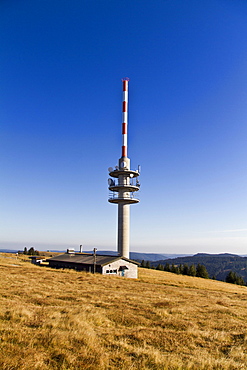 Radio tower on Mt. Feldberg, Black Forest, Landkreis Hochschwarzwald county, Baden-Wuerttemberg, Germany, Europe