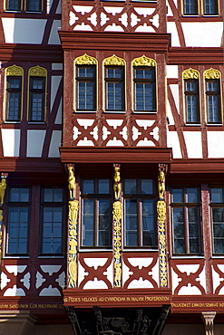 Haus Grosser Engel building, historic half-timbered house, Ostzeile, Roemerberg, Frankfurt, Hesse, Germany, Europe