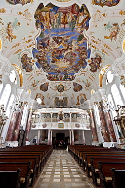 Frauenkirche Church of Our Lady by Dominic Zimmermann in rococo style, Guenzburg, Donauried, Swabia, Bavaria, Germany, Europe