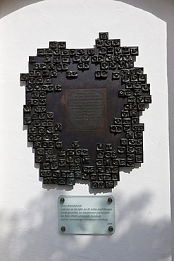 Memorial commemorating the victims of Josef Mengele, Guenzburg, Donauried, Swabia, Bavaria, Germany, Europe