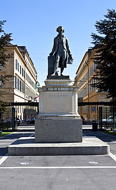 Statue of David de Purry, Neuchatel, Lake Neuchatel, Switzerland, Europe