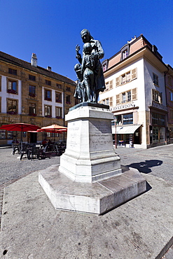 Pestalozzi Monument, Yverdon-les-Bains, Lac Du Neuchatel, Lake Neuchatel, Vaud Mittelland, Switzerland, Europe