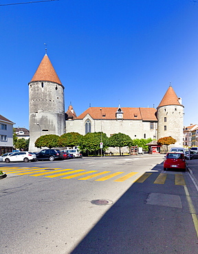 Yverdon Castle, Yverdon-les-Bains, Lac Du Neuchatel, Lake Neuchatel, Vaud Mittelland, Switzerland, Europe