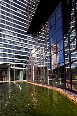 The City-Hochhaus skyscraper of the DZ Bank, also Selmi-Hochhaus after the owner Ali Selmi, Platz der Republik, Frankfurt, Hesse, Germany, Europe