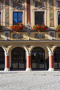 Arcades in the Steuerhaus building, Memmingen, Lower Allgaeu, Allgaeu, Swabia, Bavaria, Germany, Europe