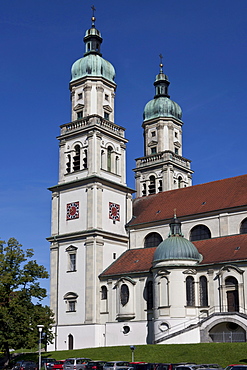 Basilica of St. Lorenz, a former Benedictine abbey church of the Prince Abbot of Kempten, today the Parish Church of St. Lorenz, Diocese of Augsburg, Kempten, Lower Allgaeu, Allgaeu, Swabia, Bavaria, Germany, Europe