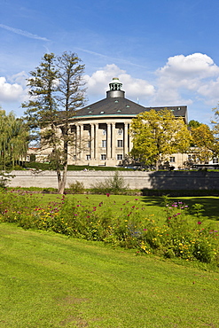 Kurhaus spa hotel with the Regentenbau building and arcade halls, Kurgarten, spa garden, Bad Kissingen, Lower Franconia, Bavaria, Germany, Europe
