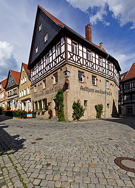 Historic inn Zum Schwarfen Eck, Kronach, Upper Franconia, Bavaria, Germany, Europe