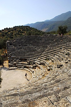 Amphitheater of Kas, ancient theater, Lycian coast, Antalya Province, Mediterranean, Turkey, Eurasia