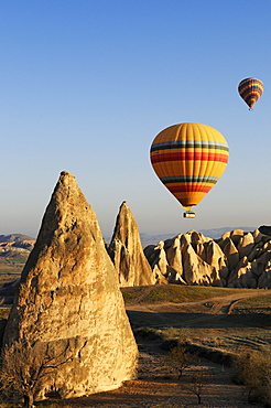 Hot air balloon flight over the Goreme valley, Cappadocia, Turkey