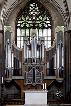 The organ at the Cathedral in Muenster, North Rhine-Westphalia, Germany, Europa