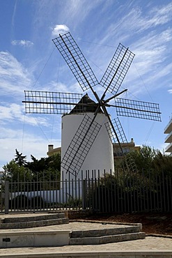 Windmill, Sa Punta des Moli, Sant Antoni de Portmany, Ibiza, Pityuses, Balearic Islands, Spain, Europe