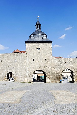 Inner side of Frauentor Gate with historic fortifications, city of Muehlhausen, Unstrut-Hainich-Kreis district, Thuringia, Germany, Europe