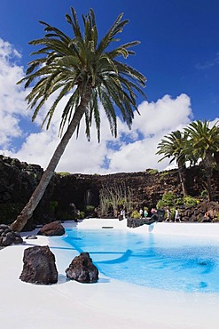 Swimming pool in the lava cave, Jameos del Agua, built by the artist Cesar Manrique, Lanzarote, Canary Islands, Spain, Europe