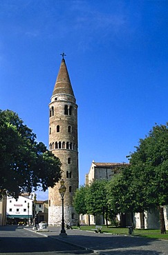 Cathedral's bell tower, Caorle, Veneto, Italy, Europe