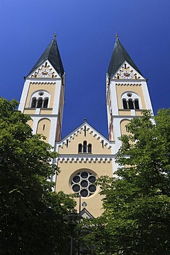 Neo-Romanesque Church of St. Joseph in the historic town centre of Weiden, Upper Palatinate, Bavaria, Germany, Europe