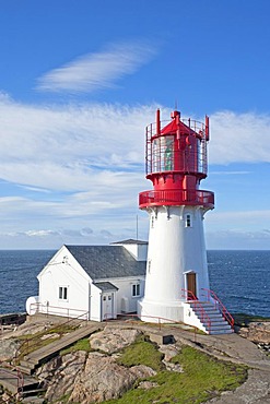 Lighthouse at Lindesnes, the most Southern point of Norway, Scandinavia, Europe