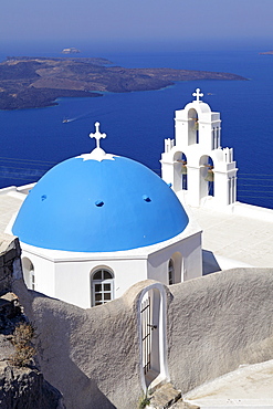 Church, Thira, Santorini, Cyclades, Aegean Sea, Greece, Europe