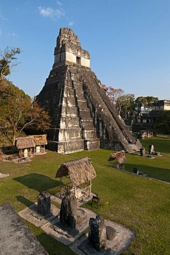 Temple I known also as temple of the Giant Jaguar, Tikal, archaeological site of the Maya civilization, Guatemala, Central America