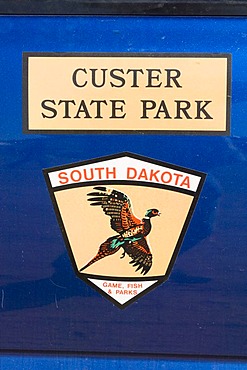 Logo of Custer State Park, Black Hills, South Dakota, USA, America