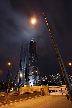 Building site, Pudong, Lujiazui financial district, Shanghai, China, Asia