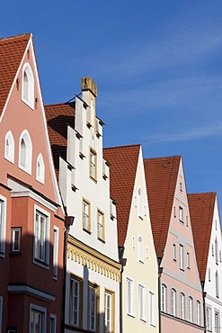 Houses in the Ludwigstrasse street, Landsberg am Lech, Bavaria, Germany, Europe