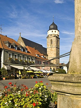 Market square in Weismain, Franconia, Bavaria, Germany, Europe