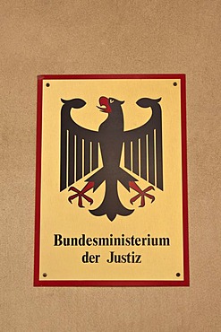 Sign, Bundesministerium der Justiz, German for Federal Ministry of Justice, Berlin, Germany, Europe