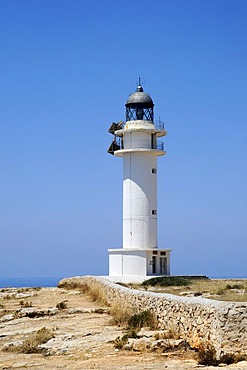 Lighthouse, cliffs, Cap de Barbaria, Formentera, Pityuses, Balearic Islands, Spain, Europe