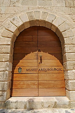 Front door, Museu Arqueologic, Archaeological Museum, Eivissa, Ibiza, Pityuses, Balearic Islands, Spain, Europe