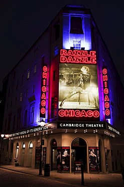 Musical "Chicago", Cambridge Theatre at Night, London, England, United Kingdom, Europe