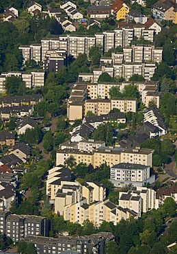 Aerial view, tower blocks, rental apartments, Herdecke, Ruhrgebiet area, North Rhine-Westphalia, Germany, Europe