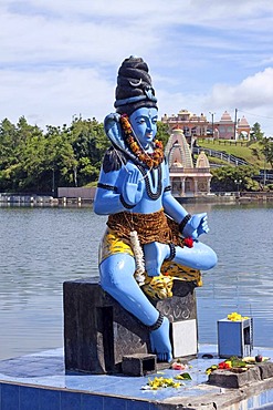 Statue of Lord Shiva at the Grand Bassin sacred lake, Mauritius, Africa