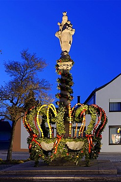 Easter fountain, Geisenfeld, Upper Bavaria, Germany, Europe