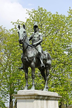 Equestrian statue, Friedrich Wilhelm III, King of Prussia, castle garden, Merseburg, Saxony-Anhalt, Germany, Europe