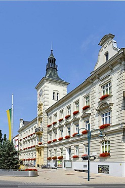 Town hall, built by E. Sehnal and J. Dunkel, 1901, Hauptplatz main square, Mistelbach, Weinviertel quarter, Lower Austria, Europe