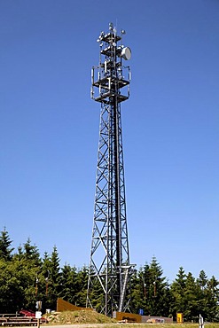 Radio mast on Kappe Mountain, Winterberg, Sauerland, North Rhine-Westphalia, Germany, Europe