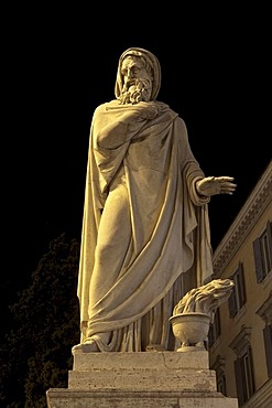 L'Inverno, Winter, by Felice Baini, 1824, one of the four statues of seasons in Piazza del Popolo, Rome, Italy, Europe