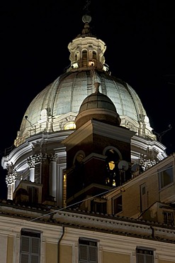 Bell tower and dome of the church San Carlo al Corso, Santi Ambrogio e Carlo al Corso, dome by Pietro da Cortona, 1668 - 69, Rome, Via del Corso, Italy, Europe