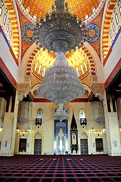 Prayer hall of the Khatem al-Anbiyaa Mosque, Beirut, Lebanon, Middle East, Orient